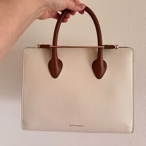 Strathberry Cream and Brown Women's Bag